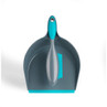 Grey and blue dustpan and brush set, shown nested together, cleaning accessory