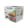 Salter multi egg cooker retail box, showing 8 egg capacity and product photo.