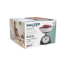 Salter mechanical kitchen scale retail packaging showing retro-inspired black scale with bowl of cherries