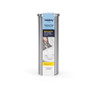 Stainless steel toilet brush with slim closed holder, single pack.