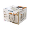 Salter retro 4-slice toaster retail box in cream, showing product image and key features.