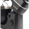 Black and gold Salter stand mixer, close-up showing mixing bowl and dial.