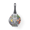 18cm grey marble ceramic saucepan with black handle in retail packaging