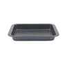 Grey speckled rectangular roasting tin, shown empty from the front