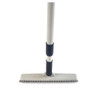 Grey floor scrub brush with long handle for cleaning hard surfaces