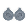 Pack of two grey silicone sink strainers with drainage holes, Beldray branding