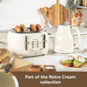Cream toaster and kettle set on kitchen counter, part of Retro Cream collection