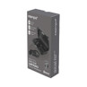 Black open ear Bluetooth earphones box, showing case and earphones, high res product image