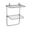 Black metal over door airing rack with two shelves