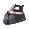 Rose gold and black steam generator iron with water tank base