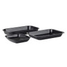Set of three black speckled roasting trays in assorted sizes