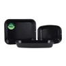 Set of three black roasting trays with PFAS free label, shown from front.