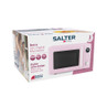 Salter Retro 20L digital microwave, pink, boxed packaging