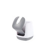 Grey and white toothbrush holder with brush rest, shown at an angle