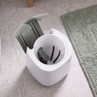 White pedal bathroom bin with open lid