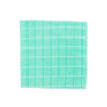 Light turquoise microfibre cleaning cloth with a checked pattern, flat lay view