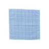 Light blue microfibre cleaning cloth with square textured pattern.