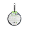 25 cm grey marble pancake pan, non-stick, shown in retail packaging rear view