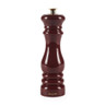Red wooden salt mill with gold knob, shown upright for product listing.