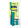 2 in 1 telescopic window cleaning set with squeegee and microfibre heads, blue, in packaging