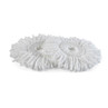 Pack of two white microfibre mop heads with plastic centre for spin mop systems