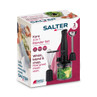 Salter Kuro 3 in 1 blender set packaging, showing black blender, whisk and chopper.