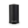 Black pedal bin, cylindrical, shown from the front against white background
