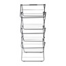 Black foldable laundry drying rack with multiple tiers