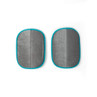 Pair of rectangular grey cleaning pads with teal trim, shown flat on white background