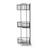 Black three-tier wall-mounted wire basket rack