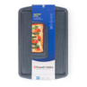Nightfall Stone non-stick 2 piece baking tray set in blue, shown in retail packaging
