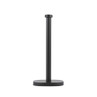 Black upright paper towel holder with round base, shown front-facing