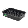 Black roasting tin with rack and PFAS free label