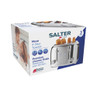 Salter Muse 4-slice toaster box with chrome finish, kitchen appliance packaging