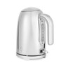 Chrome electric kettle with water level indicator, side angle