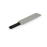 Grey suede shoehorn with black handle