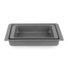 Set of two grey non-stick baking trays nested together, shown from above.