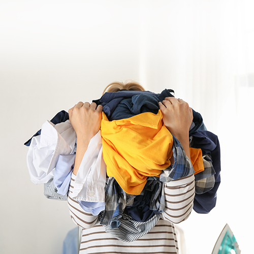 Carrying laundry 
