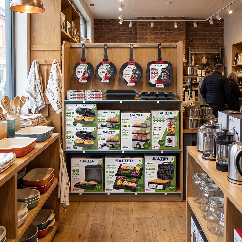 Salter products on a shop shelves