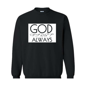 Signature Border Sweatshirt (Black/White) - GFA Modern Christian Apparel