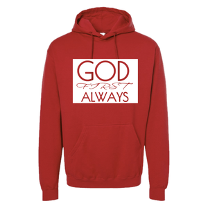 Signature Border Hoodie (Red/White) - GFA Modern Christian Apparel