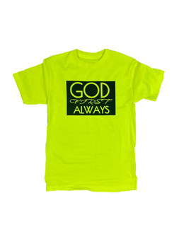 Signature Border T-Shirt (Lime/Black) - GFA Modern Christian Apparel