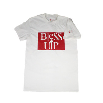 Bless Up T-Shirt (White/Red) - GFA Modern Christian Apparel