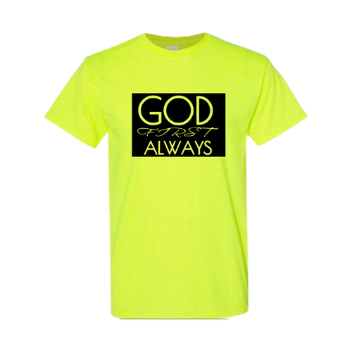 Signature Border T-Shirt (Lime/Black) - GFA Modern Christian Apparel