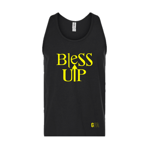 Bless Up Tank (Black/Yellow) - GFA Modern Christian Apparel