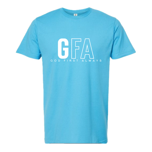 Logo Unisex Tee - Aqua & White