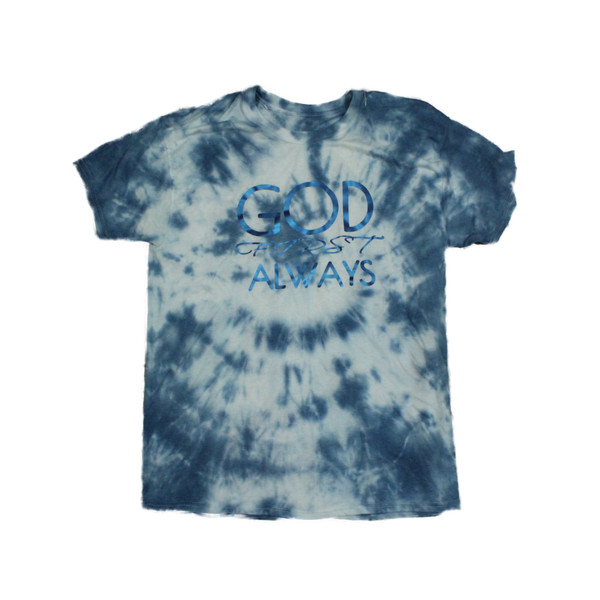 Signature T-Shirt (Tie Dye Blue/Blue) - GFA Modern Christian Apparel
