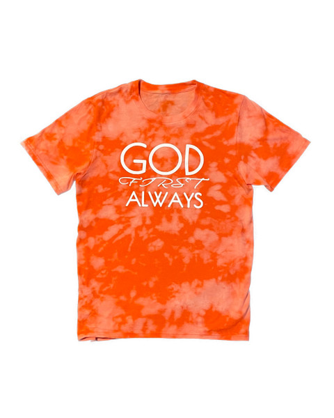 Signature T-Shirt (Tie Dye Orange/White) - GFA Modern Christian Apparel