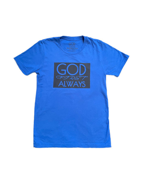 Signature Border T-Shirt (Royal Blue/Black) - GFA Modern Christian Apparel