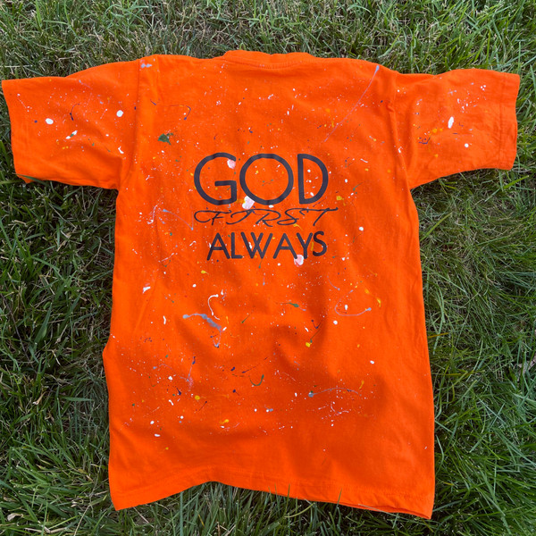Signature Paint T-Shirt (Orange/Black) - GFA Modern Christian Apparel
